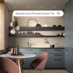 Almond Grove Decorative Beige Wood Look Porcelain Accent Panel – Matte Finish – Waterproof Floor & Wall Use – 1 Sheet