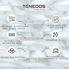 Modern Linear Glass Mosaic Tile in Silver Gray – Elegant Wall Accent for Kitchen & Bath