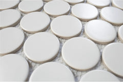 Tenedos 2" Matte Grande Penny Round Porcelain Mosaic Tile for Bathroom, Shower, Kitchen Backsplash, Wall, Floor, Café, Restaurant, Commercial