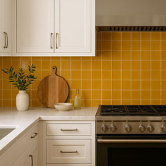 4x4 Mustard Yellow Ceramic Tile-Box of 10 pcs