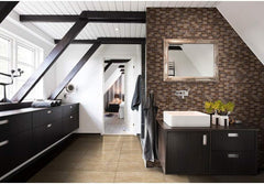 Natural Glass and Stone Blend Mosaic - Rectangular Accent Tile for Modern Interiors (1 Sheet)