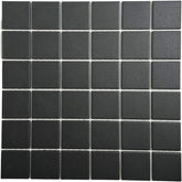 Black Matte Charcoal Porcelain Wall & Floor Tile (1 Sheet)