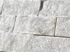Carrara Split Face 1x2 Marble Mosaic Tile