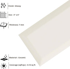 Tenedos 3x6 Bright Almond Beveled Glossy Ceramic Subway Tile – Premium Wall Tile for Kitchen Backsplash, Bathroom Shower, Laundry Room & Accent Walls (10 Pieces)