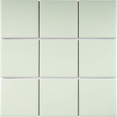 4x4 Mint Green Porcelain Matte Mosaic Tile (12x12 sheet)
