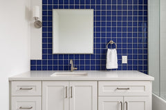 2x2 Dark Blue Glossy Square Wall Cover Panels (1 sheet)