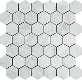 Polished 2 Inches Hexagon Marble Tile – Classic White Mosaic Sheet for Walls & Floors