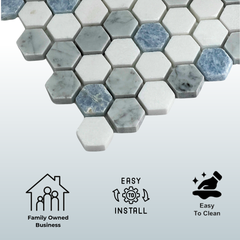 Alezza Hexagon Marble Tile- 1 piece