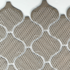 Tenedos Snowy Glossy Arabesque Porcelain Patterned Look Wall Tile-1 piece