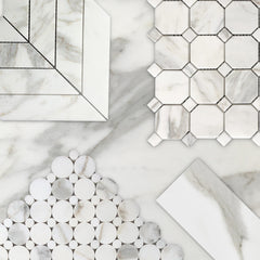 6x12 Calacatta Gold Italian Marble Subway Tile Polished (Shiny)