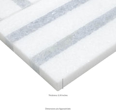 Azula Linea 8 in. x 13 in. Polished Marble Mosaic Floor and Wall Tile by MSI