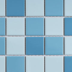 Ocean Breeze Light Blue 2"x2" Porcelain Tile Sheet - Gloss Look for Pools, Bathrooms & Floors