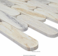 Angora Ellipse 12 in. x 12 in. Polished Marble Mesh-Mounted Mosaic Floor and Wall Tile by MSI (9.6 sq. ft. /Case)