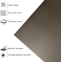 Tenedos HTCPW 6x6 Glossy Porcelain Tile – Wall & Floor Tile for Bathroom, Kitchen Backsplash, Shower, Fireplace, Indoor Use (8 Pieces)