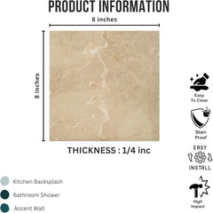 Tenedos HTCRC 8x8 Matte Porcelain Subway Tile – Soft Stone Look Wall Tile for Kitchen Backsplash, Bathroom & Shower Walls