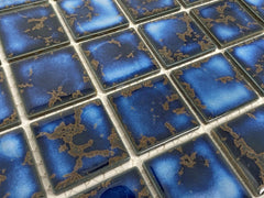2x2 Blue and White Porcelain Mosaic Tile – For Pool, Shower, Kitchen & Accent Walls (1 Sqft Sheet)
