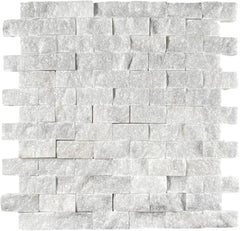 Carrara Split Face 1x2 Marble Mosaic Tile