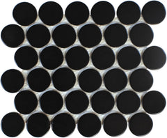 Tenedos 2" Matte Grande Penny Round Porcelain Mosaic Tile for Bathroom, Shower, Kitchen Backsplash, Wall, Floor, Café, Restaurant, Commercial