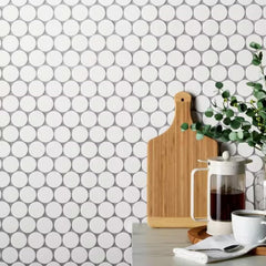 Tenedos 2" Matte Grande Penny Round Porcelain Mosaic Tile for Bathroom, Shower, Kitchen Backsplash, Wall, Floor, Café, Restaurant, Commercial