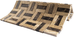 Rustic Brown & Beige Mosaic Floor Tiles – Decorative Interwoven Design