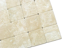 Durango Cream 4X4 Travertine Tumbled Tile - 9 pcs (1 sqft)