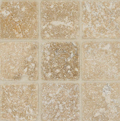 Natural 4x4 Beige Stone Wall & Floor Accent Tile – Rustic Finish, Indoor Outdoor Use