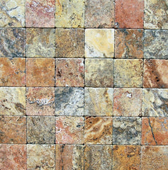 Rustic Multi-Color Natural Stone Wall & Floor Tile – 4 Inch Square Pieces, 9 Tiles per Set
