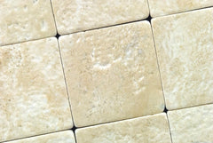 Durango Cream 4X4 Travertine Tumbled Tile - 9 pcs (1 sqft)