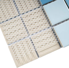 Ocean Breeze Light Blue 2"x2" Porcelain Tile Sheet - Gloss Look for Pools, Bathrooms & Floors