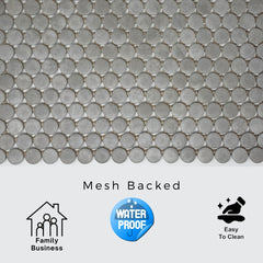 Tenedos HTC242 Slate Penny Matte Ceramic Mosaic Tile