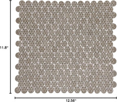 White Penny Round Matte Porcelain Mosaic Tile - (12x12 sheet)