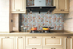 Retro Orange Glass Accent Panel – 2x2 Vintage Decorative Wall Piece for Kitchen & Bathroom – 1 Sheet