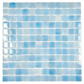 Tenedos Sky Blue Recycled Glass Mosaic Wall Floor Tile Square 7/8 Inch Pattern for Kitchen Backsplash, Swimming Pool Tile, Bathroom Wall, Accent Wall