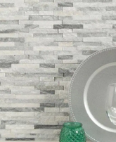 Alaska Gray Split Face 12 in. x 12 in. Textured Marble Floor and Wall Mosaic Tile (1 sq. ft. / each)
