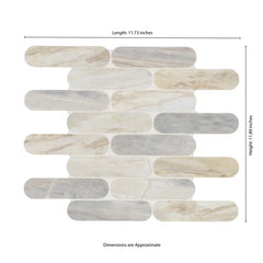 Angora Ellipse 12 in. x 12 in. Polished Marble Mesh-Mounted Mosaic Floor and Wall Tile by MSI (9.6 sq. ft. /Case)