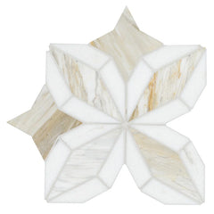 Athena Gold Estrella 10" X 10" Polished Marble Mosaic Floor And Wall Tile by MSI