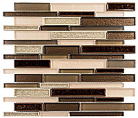 GT Glass Wall Tile Backsplash Bella Muro Mauve Mocha BMS-243