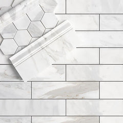 3x12 Calacatta Gold Italian Marble Subway Tile Honed (Matte)