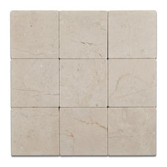 Tenedos Crema Marfil 4x4 Tumbled Field Tile