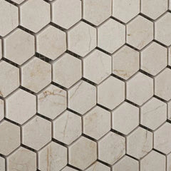 Tenedos Crema Marfil 1" Hexagon Polished/Honed Mosaic Tile