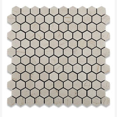 Tenedos Crema Marfil 1" Hexagon Polished/Honed Mosaic Tile