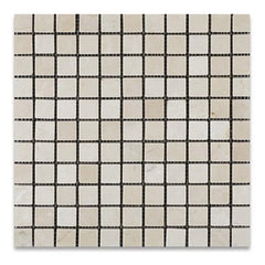 Crema Marfil 1x1 Tumbled Mosaic Tile 1 pcs