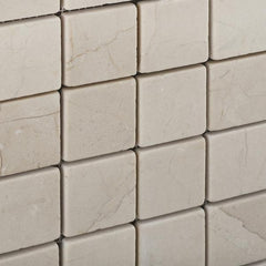 Tenedos Crema Marfil 2x2 Tumbled Mosaic Tile- 1 piece