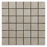 Tenedos Crema Marfil 2x2 Tumbled Mosaic Tile- 1 piece