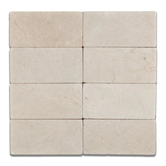 Tenedos Crema Marfil 3x6 Tumbled Subway Tile