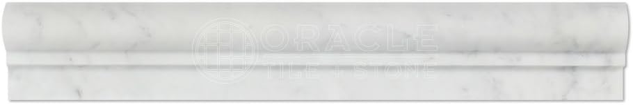 White Bianco Carrara Marble 2x12 Ogee Chair Rail Liner Trim Wall Tile
