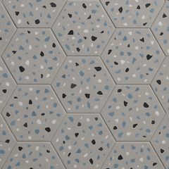 Tenedos Abstract Gray 8"x9" Matte Porcelain Hexagon Tile for Backsplash, Bathroom, Shower, Accent Wall & Flooring