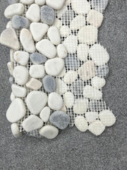 MS International White Polished Pebbles 12 in. x 12 in. Marble Floor & Wall Tile - Box of 5 sqf