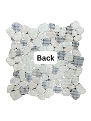 MS International White Polished Pebbles 12 in. x 12 in. Marble Floor & Wall Tile - Box of 5 sqf