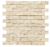 Beige marble SplitFace Tumbled mosaic 1x2 Wall Tile Backsplash